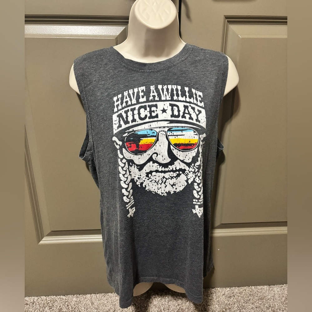 Gray Graphic Sleeveless Men's Shirt